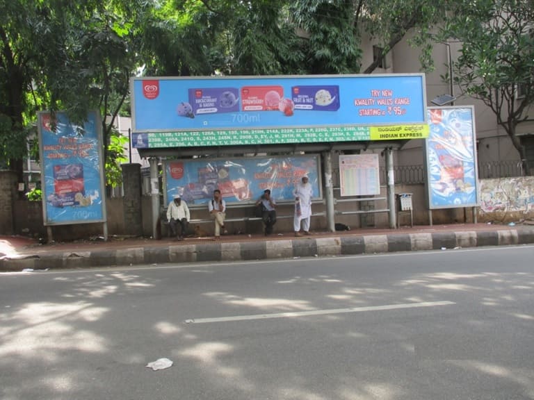 Book Bus Shelter Advertising Online in Bengaluru, Hoardings Company Bengaluru, Flex Banner Karnataka